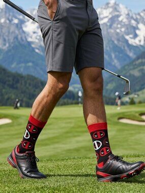 NEW Marvel Dead Pool Socks 2 pair  Superhero crew socks